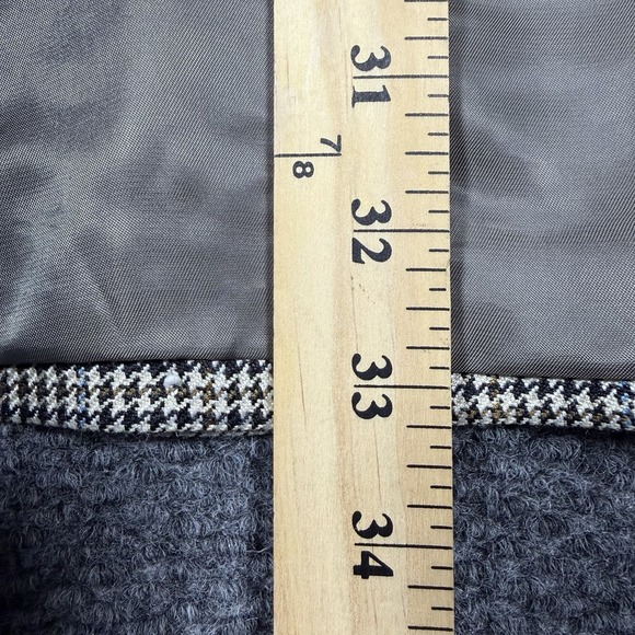 Chaps Mens 100% Silk Light Brown Beige Houndstooth Blazer Sport Jacket Mens 44L - Picture 8 of 10